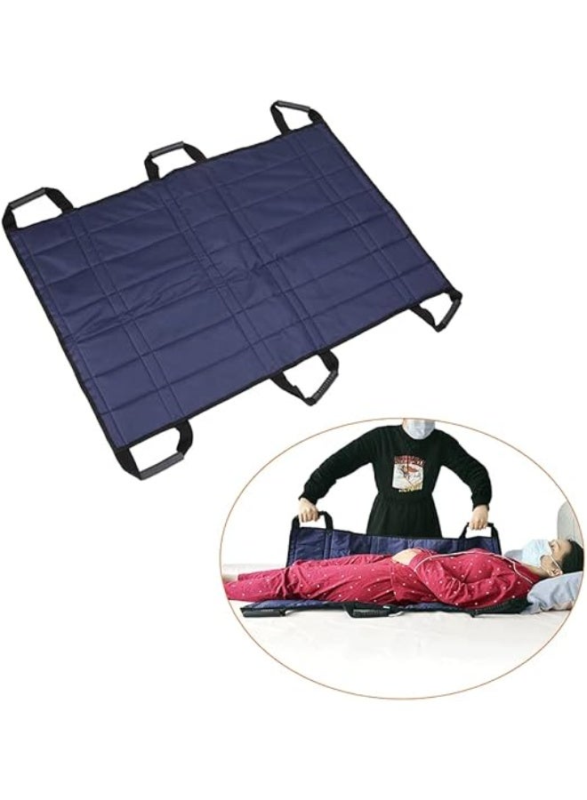 ملاية مرتبة بنمط لوح لنقل وتحريك المريض بطبقات منزلقة وتصميم متوافق مع سرير المستشفى لشخص طريح الفراش، مناسب لمنع تقرحات السرير وسهولة تغيير الموضع لكبار السن 6 مقابض - Image 1